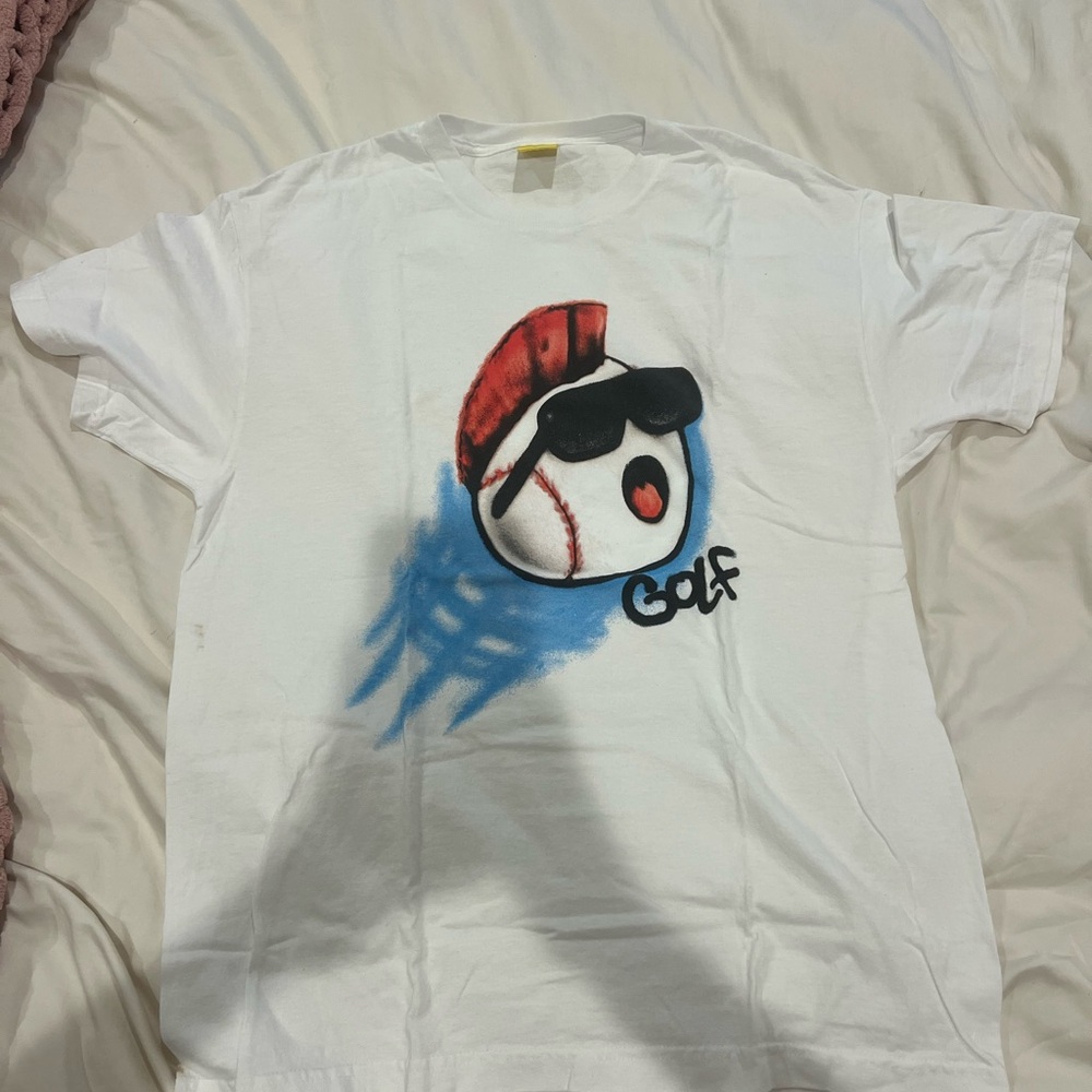 Golf Wang White Tee with Red and Blue Graphic